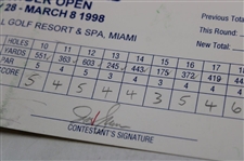 Singh, Sluman, Price & Seven (7) Others Signed 1998-99 Doral Ryder Open Official Scorecards