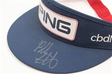 Bubba Watson Signed Personal PING Red, White & Blue USA 'BUBBA' Visor JSA ALOA