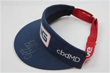 Bubba Watson Signed Personal PING Red, White & Blue USA 'BUBBA' Visor JSA ALOA