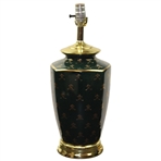 Classic Hand Painted Bobby Jones Tees Off with Crossed Clubs Hunter Green Table Lamp - Works