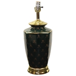 Classic Hand Painted Bobby Jones Tees Off with Crossed Clubs Hunter Green Table Lamp - Works