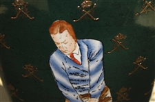 Classic Hand Painted Bobby Jones Tees Off with Crossed Clubs Hunter Green Table Lamp - Works