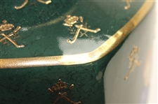 Classic Hand Painted Bobby Jones Tees Off with Crossed Clubs Hunter Green Table Lamp - Works