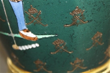 Classic Hand Painted Bobby Jones Tees Off with Crossed Clubs Hunter Green Table Lamp - Works