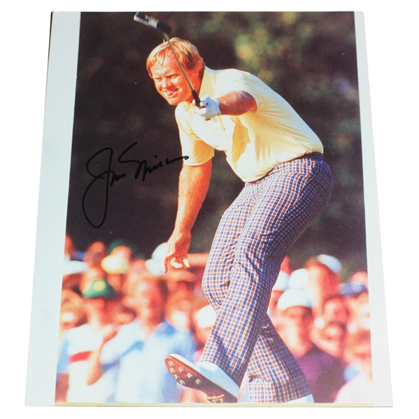 Jack Nicklaus Signed Raising Putter from 1986 Masters 8x10 Photo JSA ALOA