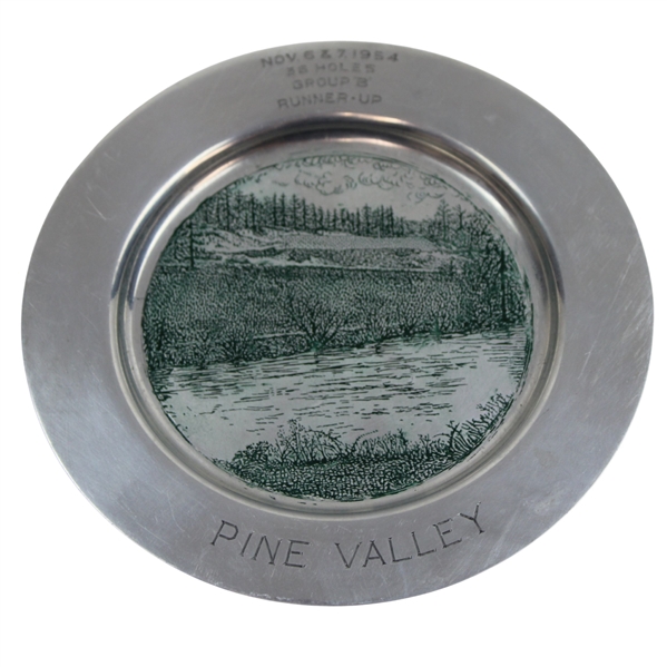 1954 Pine Valley 36 Holes Group B Runner Up Trophy Plate - Nov 6th & 7th
