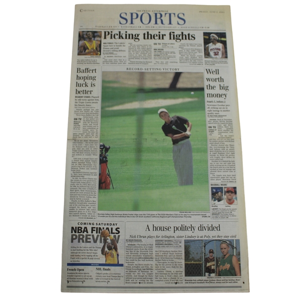 Rickie Fowler Shoots 62 as H.S. Freshman at 2007 CIF-SCGA for Record Setting Victory Newspaper