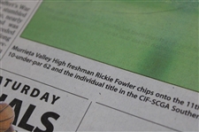 Rickie Fowler Shoots 62 as H.S. Freshman at 2007 CIF-SCGA for Record Setting Victory Newspaper