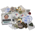 (2) 1996 JC Penney Classic Badges, Golf Pins & Ryder Cup Cards & More - Tiger Woods w/ Kelli Kuehne