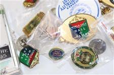(2) 1996 JC Penney Classic Badges, Golf Pins & Ryder Cup Cards & More - Tiger Woods w/ Kelli Kuehne