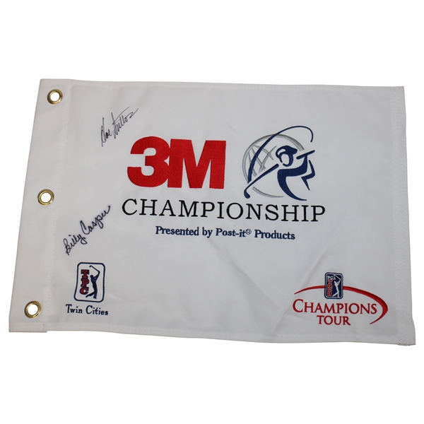 Billy Casper & Hal Sutton Signed Champions Tour 3M Championship Flag JSA ALOA
