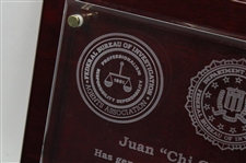 Chi Chi Rodriguez's FBI Association Memorial College Fund Plaque September 12th, 2016