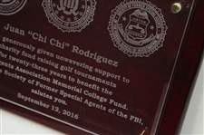Chi Chi Rodriguez's FBI Association Memorial College Fund Plaque September 12th, 2016