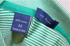 Chi Chi Rodriguez's Personal Jeff Rose Green & White Striped Polo w/Sponsor - M