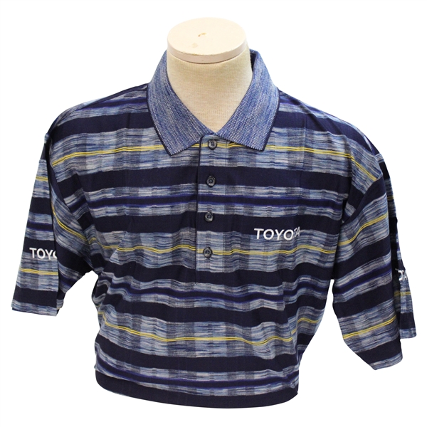 Chi Chi Rodriguezs Personal Descente International Collection Blue, Navy & Gray Polo w/Sponsor - M