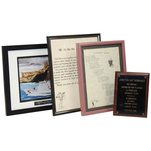 Four (4) Chi Chi Plaques/Awards - Coast Guard, Max Snyder & more