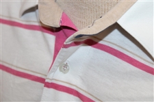 Chi Chi Rodriguez's Personal Pickering Pink & Navy Striped Polo w/Sponsor - M