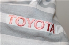 Chi Chi Rodriguez's Personal Tourney Gray & White Striped Polo w/Sponsor - M