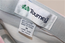Chi Chi Rodriguez's Personal Tourney Gray & White Striped Polo w/Sponsor - M