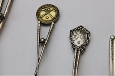 Seven (7) Various Vintage Golf Themed Sterling Silver Spoons
