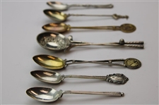 Seven (7) Various Vintage Golf Themed Sterling Silver Spoons