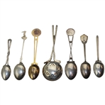 Seven (7) Various Vintage Golf Themed Sterling Silver Spoons