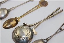 Seven (7) Various Vintage Golf Themed Sterling Silver Spoons