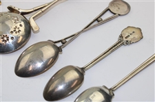Seven (7) Various Vintage Golf Themed Sterling Silver Spoons
