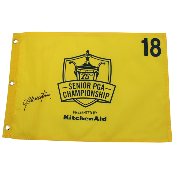 Colin Montgomerie Signed 2014 Senior PGA Championship Screen Flag JSA ALOA