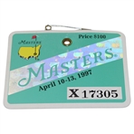 Collection of Five Masters Tournament Spectator Badges, 1997-2019, Tiger Woods Victory Years
