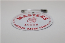 1964 Masters Tournament SERIES Badge #16558 - Arnold Palmer Winner