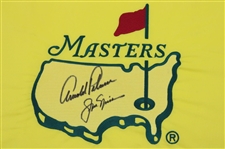 Arnold Palmer & Jack Nicklaus Signed Masters Embroidered Flag JSA #Y53717