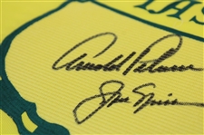 Arnold Palmer & Jack Nicklaus Signed Masters Embroidered Flag JSA #Y53717