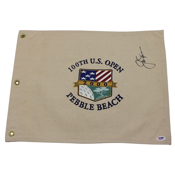 Jack Nicklaus Signed 2000 US Open at Pebble Beach Tan Canvas Flag PSA/DNA #F05199