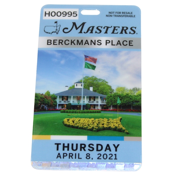 2021 Masters Tournament Berckmans Place Thursday Ticket #H00995