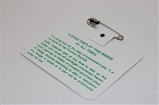 Bernhard Langer Signed 1985 Masters Tournament SERIES Badge #X4436 JSA ALOA