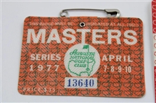 1977 & 1981 Masters Tournament SERIES Badges #13640 & #7903 - Tom Watson Winner