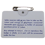 1966 Masters Tournament SERIES Badge #7491 - Jack Nicklaus Winner
