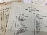 Collection of (140) Between 1954-2006 Masters Pairing Sheets Inc. Keiser Signed 1972 Par 3 Sheet JSA ALOA