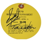 Zoeller & Watson Signed 1979 Masters Tuesday Practice Round Ticket JSA ALOA