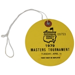 Zoeller & Watson Signed 1979 Masters Tuesday Practice Round Ticket JSA ALOA