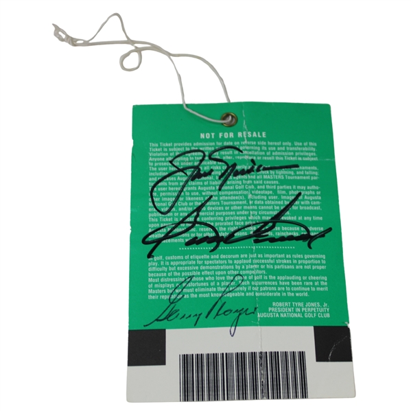 Nicklaus, Snead & Player Signed 1998 Masters Wednesday Practice Round Ticket JSA #G46490