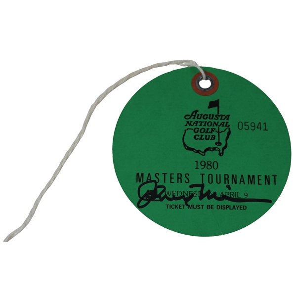 Par 3 Champ Johnny Miller Signed 1980 Masters Tournament Wednesday Ticket JSA ALOA