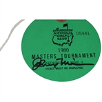 Par 3 Champ Johnny Miller Signed 1980 Masters Tournament Wednesday Ticket JSA ALOA