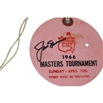 Jack Nicklaus Signed 1966 Masters Tournament 4th Rd Sunday Ticket JSA ALOA