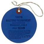 Gary Player Signed 1978 Masters Wednesday Practice Round Ticket JSA ALOA