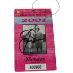 Jack Nicklaus Signed 2001 Masters Practice Round Monday Ticket PSA/DNA