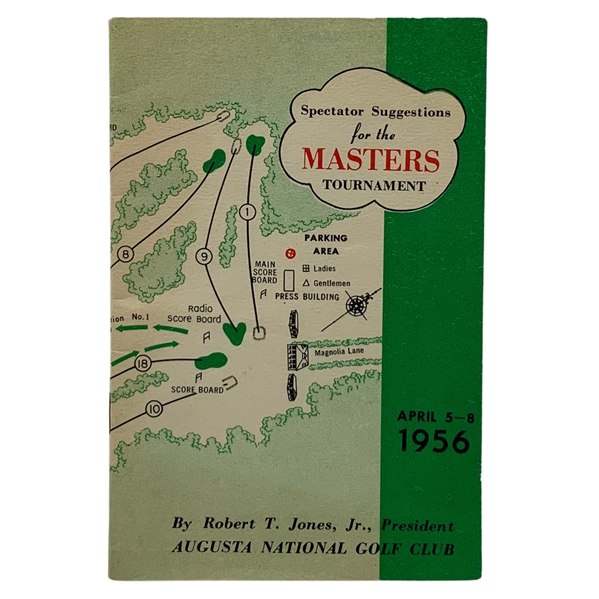 1956 Masters Tournament Spectator Guide - Jack Burke Jr. Winner