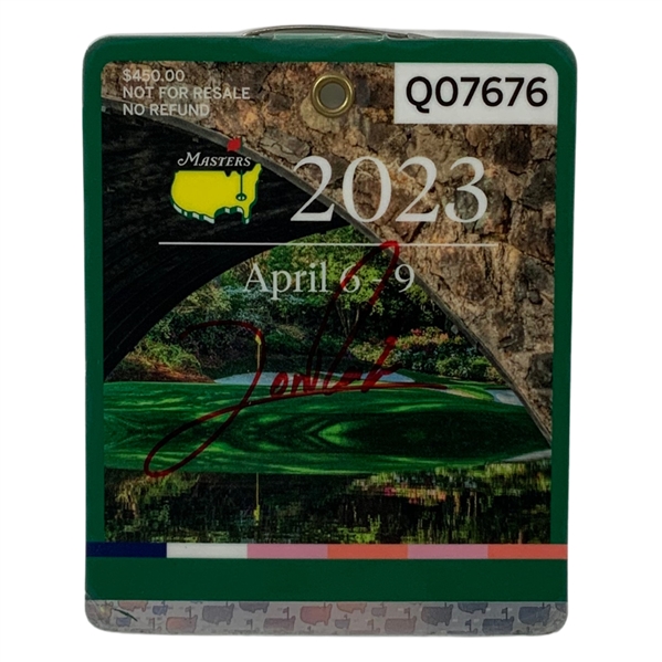 Jon Rahm Signed 2023 Masters Tournament SERIES Badge #Q07676 JSA ALOA
