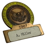 1987 US Women's Open at Plainfield CC. Contestant Badge Alice Miller 